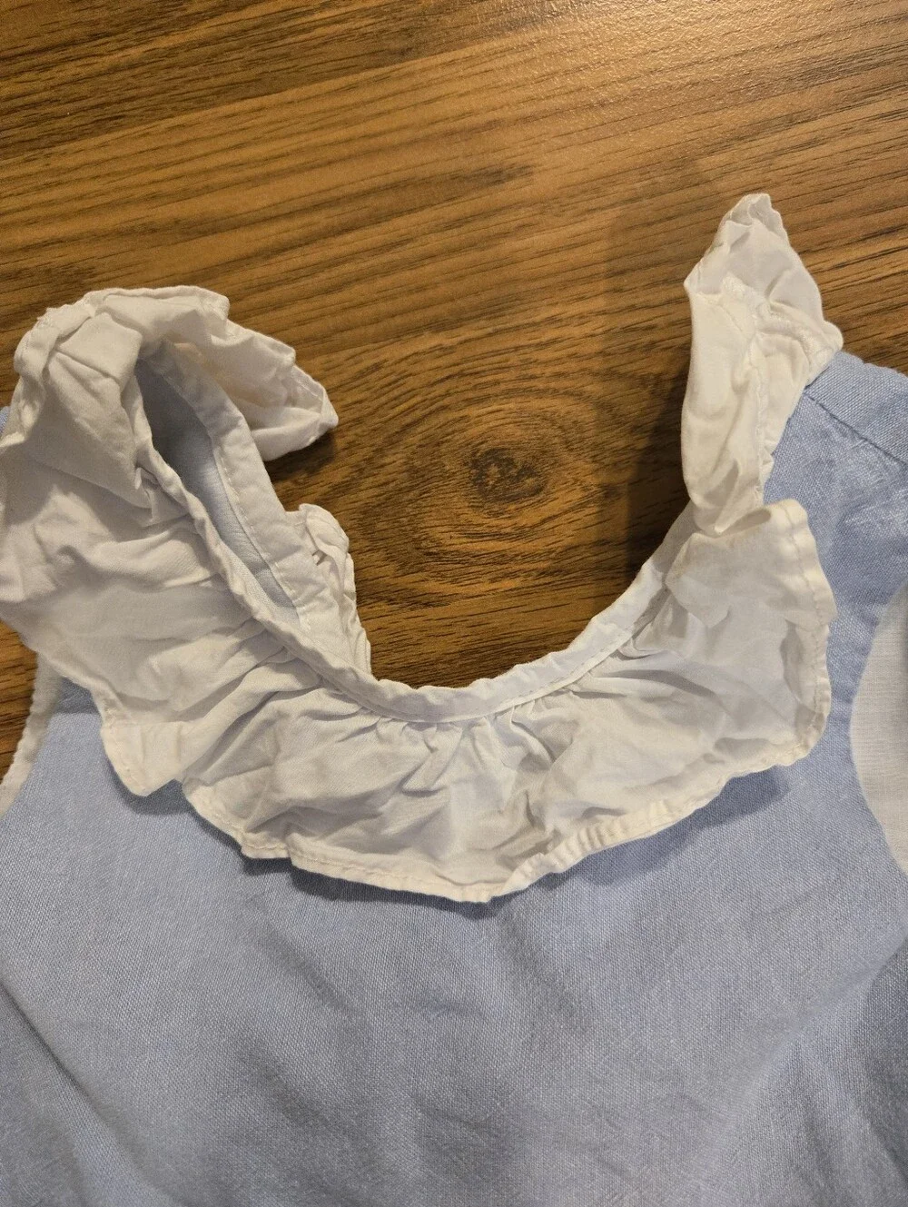 Girl's Toddler Vintage Blue Cotton Cottagecore Ruffle Dress 12-18M